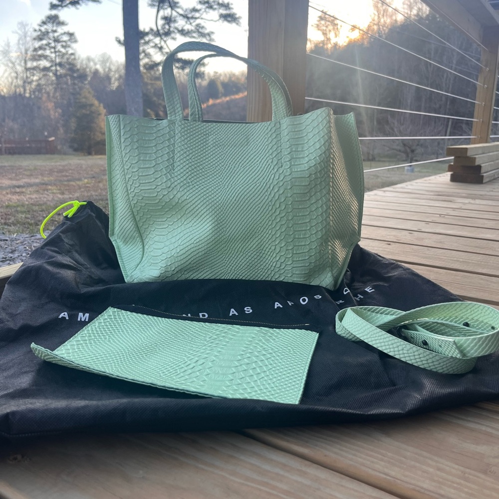 HALF TOTE / MINT PYTHON - image 1